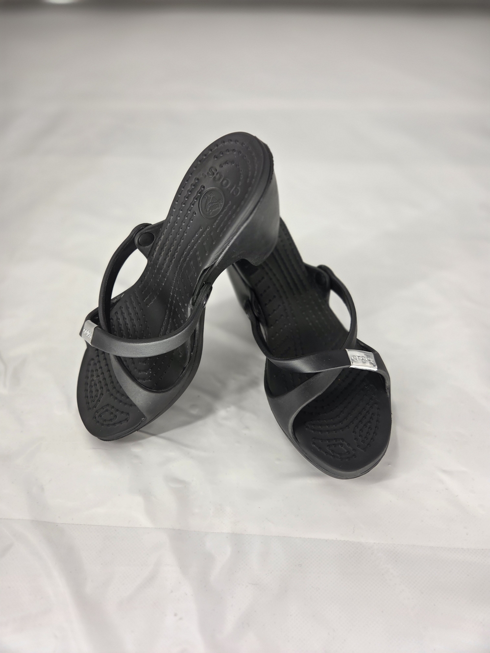 Crocs Cyprus 4 Chunky Platform Wedge Heel Comfort Sandals Open Toe Black Sz 7